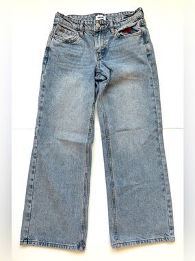 RSQ Girls Embroidered Cherry Pocket Wide Leg Jeans Size 14